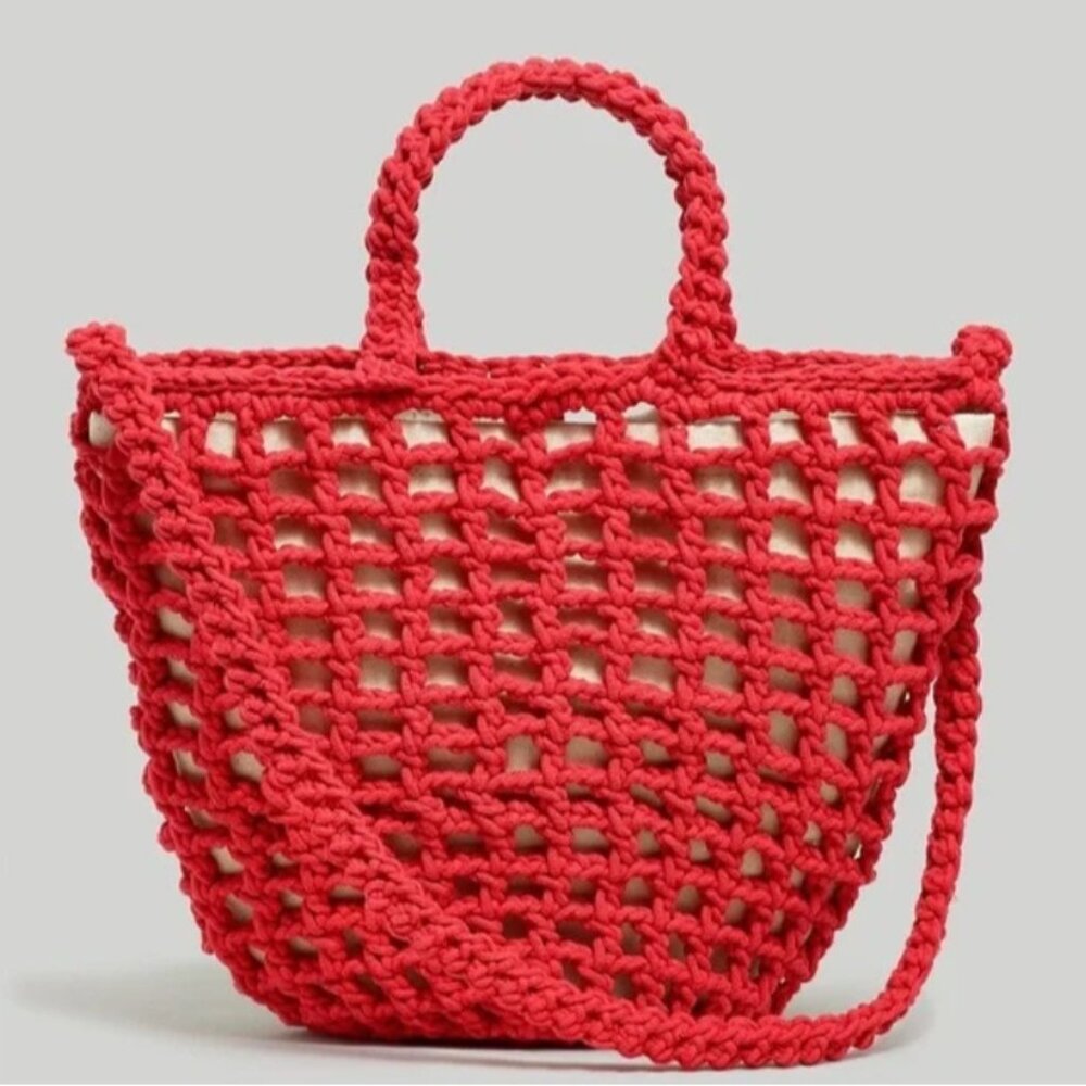 Madewell Red Crochet Net Shoulder Bag